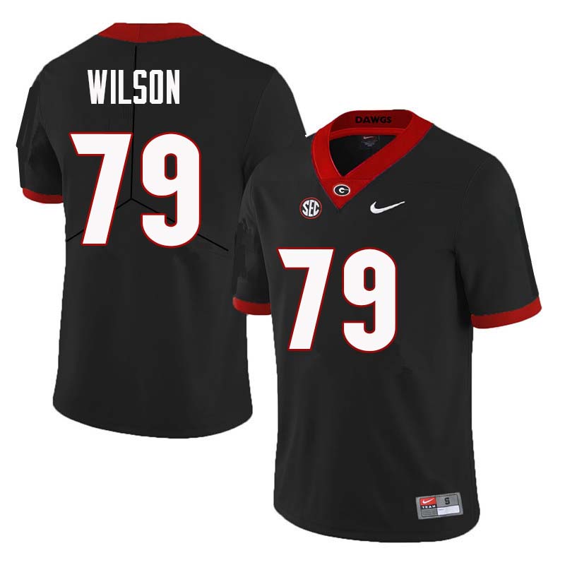Men Georgia Bulldogs #79 Isaiah Wilson College Football Jerseys Sale-Black